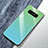 Samsung Galaxy Note 8 Duos N950F用ハイブリットバンパーケース プラスチック 鏡面 虹 グラデーション 勾配色 カバー M01 サムスン シアン