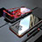 Samsung Galaxy Note 9用ケース 高級感 手触り良い アルミメタル 製の金属製 360度 フルカバーバンパー 鏡面 カバー M04 サムスン レッド
