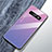 Samsung Galaxy S10 5G用ハイブリットバンパーケース プラスチック 鏡面 虹 グラデーション 勾配色 カバー M01 サムスン パープル