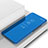 Samsung Galaxy S10 5G SM-G977B用手帳型 レザーケース スタンド カバー 鏡面 カバー L02 サムスン ブルー