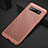 Samsung Galaxy S10用ハードケース プラスチック メッシュ デザイン カバー サムスン ローズゴールド