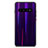 Samsung Galaxy S10用ハイブリットバンパーケース プラスチック 鏡面 虹 グラデーション 勾配色 カバー M02 サムスン パープル