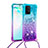 Samsung Galaxy S10 Lite用シリコンケース ソフトタッチラバー ブリンブリン カバー 携帯ストラップ S01 サムスン ブルー