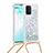 Samsung Galaxy S10 Lite用シリコンケース ソフトタッチラバー ブリンブリン カバー 携帯ストラップ S03 サムスン シルバー