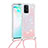 Samsung Galaxy S10 Lite用シリコンケース ソフトタッチラバー ブリンブリン カバー 携帯ストラップ S03 サムスン ピンク