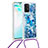 Samsung Galaxy S10 Lite用シリコンケース ソフトタッチラバー ブリンブリン カバー 携帯ストラップ S02 サムスン ネイビー