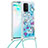 Samsung Galaxy S10 Lite用シリコンケース ソフトタッチラバー ブリンブリン カバー 携帯ストラップ S02 サムスン ブルー