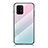 Samsung Galaxy S10 Lite用ハイブリットバンパーケース プラスチック 鏡面 虹 グラデーション 勾配色 カバー LS1 サムスン シアン