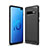 Samsung Galaxy S10 Plus用シリコンケース ソフトタッチラバー ライン カバー C01 サムスン ブラック