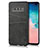 Samsung Galaxy S10 Plus用ケース 高級感 手触り良いレザー柄 R06 サムスン ブラック