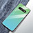 Samsung Galaxy S10 Plus用ハイブリットバンパーケース プラスチック 鏡面 虹 グラデーション 勾配色 カバー A01 サムスン シアン