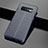 Samsung Galaxy S10 Plus用シリコンケース ソフトタッチラバー レザー柄 A02 サムスン ネイビー