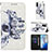 Samsung Galaxy S20 5G用手帳型 レザーケース スタンド パターン カバー Y03B サムスン ブラック