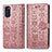 Samsung Galaxy S20 5G用手帳型 レザーケース スタンド パターン カバー S03D サムスン ピンク