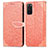 Samsung Galaxy S20 5G用手帳型 レザーケース スタンド パターン カバー S04D サムスン オレンジ