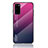 Samsung Galaxy S20 5G用ハイブリットバンパーケース プラスチック 鏡面 虹 グラデーション 勾配色 カバー LS1 サムスン ローズレッド