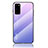Samsung Galaxy S20 5G用ハイブリットバンパーケース プラスチック 鏡面 虹 グラデーション 勾配色 カバー LS1 サムスン ラベンダー