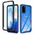 Samsung Galaxy S20 5G用360度 フルカバー ハイブリットバンパーケース クリア透明 プラスチック カバー ZJ1 サムスン ネイビー