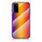 Samsung Galaxy S20 5G用ハイブリットバンパーケース プラスチック 鏡面 虹 グラデーション 勾配色 カバー LS2 サムスン オレンジ