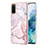 Samsung Galaxy S20用シリコンケース ソフトタッチラバー バタフライ パターン カバー Y05B サムスン ピンク