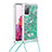 Samsung Galaxy S20 FE 5G用シリコンケース ソフトタッチラバー ブリンブリン カバー 携帯ストラップ S03 サムスン グリーン