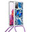 Samsung Galaxy S20 Lite 5G用シリコンケース ソフトタッチラバー ブリンブリン カバー 携帯ストラップ S02 サムスン ネイビー