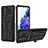 Samsung Galaxy S20 Lite 5G用ハイブリットバンパーケース スタンド プラスチック 兼シリコーン カバー YF1 サムスン ブラック