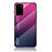 Samsung Galaxy S20 Plus 5G用ハイブリットバンパーケース プラスチック 鏡面 虹 グラデーション 勾配色 カバー LS1 サムスン ローズレッド