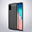 Samsung Galaxy S20 Plus 5G用シリコンケース ソフトタッチラバー レザー柄 カバー サムスン ブラック