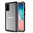 Samsung Galaxy S20 Plus 5G用360度 フルカバーハイブリットバンパーケース クリア透明 プラスチック 鏡面 サムスン ブラック