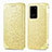 Samsung Galaxy S20 Ultra 5G用手帳型 レザーケース スタンド パターン カバー S01D サムスン ゴールド