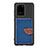 Samsung Galaxy S20 Ultra 5G用極薄ソフトケース シリコンケース 耐衝撃 全面保護 マグネット式 バンパー S06D サムスン ネイビー