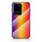 Samsung Galaxy S20 Ultra 5G用ハイブリットバンパーケース プラスチック 鏡面 虹 グラデーション 勾配色 カバー LS2 サムスン オレンジ