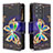 Samsung Galaxy S20 Ultra用手帳型 レザーケース スタンド パターン カバー B04F サムスン ブラック