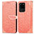 Samsung Galaxy S20 Ultra用手帳型 レザーケース スタンド パターン カバー S04D サムスン オレンジ