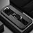 Samsung Galaxy S20 Ultra用シリコンケース ソフトタッチラバー レザー柄 アンド指輪 マグネット式 T01 サムスン ブラック