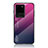 Samsung Galaxy S20 Ultra用ハイブリットバンパーケース プラスチック 鏡面 虹 グラデーション 勾配色 カバー LS1 サムスン 