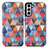 Samsung Galaxy S21 5G用手帳型 レザーケース スタンド パターン カバー S02D サムスン ブラウン