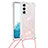 Samsung Galaxy S21 5G用シリコンケース ソフトタッチラバー バタフライ パターン カバー Y03B サムスン ピンク