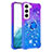 Samsung Galaxy S21 5G用極薄ソフトケース グラデーション 勾配色 クリア Y04B サムスン ネイビー