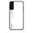 Samsung Galaxy S21 5G用ハイブリットバンパーケース プラスチック 鏡面 虹 グラデーション 勾配色 カバー M02 サムスン ホワイト
