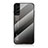 Samsung Galaxy S21 5G用ハイブリットバンパーケース プラスチック 鏡面 虹 グラデーション 勾配色 カバー M02 サムスン グレー
