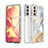 Samsung Galaxy S21 5G用シリコンケース ソフトタッチラバー バタフライ パターン カバー S03 サムスン グレー