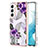 Samsung Galaxy S21 5G用シリコンケース ソフトタッチラバー バタフライ パターン カバー Y10B サムスン パープル