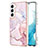 Samsung Galaxy S21 5G用シリコンケース ソフトタッチラバー バタフライ パターン カバー Y11B サムスン ピンク