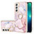 Samsung Galaxy S21 5G用シリコンケース ソフトタッチラバー バタフライ パターン カバー Y16B サムスン ピンク