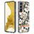 Samsung Galaxy S21 5G用シリコンケース ソフトタッチラバー バタフライ パターン カバー Y17B サムスン ホワイト