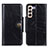 Samsung Galaxy S21 5G用手帳型 レザーケース スタンド カバー M12L サムスン ブラック