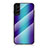 Samsung Galaxy S21 5G用ハイブリットバンパーケース プラスチック 鏡面 虹 グラデーション 勾配色 カバー M01 サムスン ネイビー