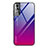 Samsung Galaxy S21 5G用ハイブリットバンパーケース プラスチック 鏡面 虹 グラデーション 勾配色 カバー サムスン ローズレッド